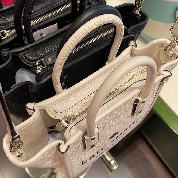 Kate Spade New York Ella Mini Tote Crossbody Pebbled Leather Parchment - Picture 4 of 16